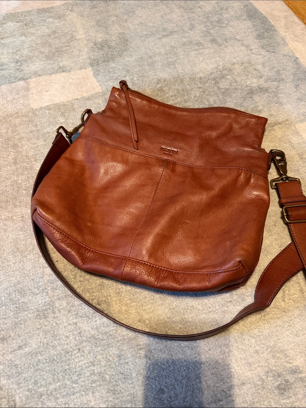 Margot leather double flap crossbody bag 100% leather - Picture 2 of 13